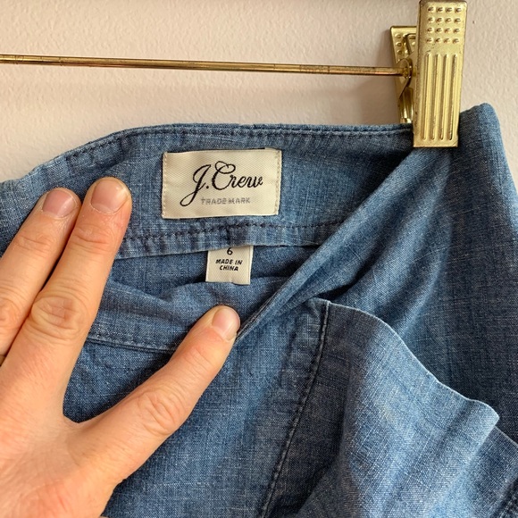 J. CREW chambray faux wrap pencil skirt - Picture 3 of 3